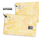 White Polka Dots Over Yello Orange Grunge - Premium Protective Decal Skin-Kit for the Apple Credit Card