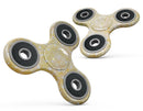 White Polka Dots Over Yello Orange Grunge Full-Body Fidget Spinner Skin-Kit