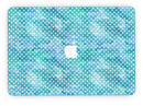 White Polka Dots over Blue Watercolor V2 - MacBook Pro with Retina Display Full-Coverage Skin Kit
