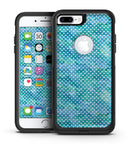 White Polka Dots over Blue Watercolor V2 - iPhone 7 or 7 Plus Commuter Case Skin Kit