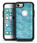 White Polka Dots over Blue Watercolor V2 - iPhone 7 or 7 Plus Commuter Case Skin Kit