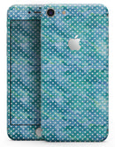 White Polka Dots over Blue Watercolor V2 - Skin-kit for the iPhone 8 or 8 Plus
