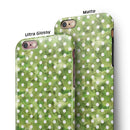 White Polka Dots over Green Watercolor iPhone 6/6s or 6/6s Plus 2-Piece Hybrid INK-Fuzed Case