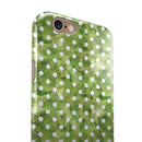 White Polka Dots over Green Watercolor iPhone 6/6s or 6/6s Plus 2-Piece Hybrid INK-Fuzed Case