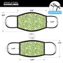 White Polka Dots over Green Watercolor - Made in USA Mouth Cover Unisex Anti-Dust Cotton Blend Reusable & Washable Face Mask with Adjustable Sizing for Adult or Child