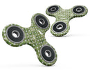 White Polka Dots over Green Watercolor Full-Body Fidget Spinner Skin-Kit