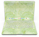 White Polka Dots over Green Watercolor V2 - MacBook Air Skin Kit