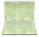 White Polka Dots over Green Watercolor V2 - MacBook Air Skin Kit
