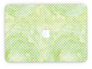 White Polka Dots over Green Watercolor V2 - MacBook Pro with Retina Display Full-Coverage Skin Kit