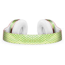 White Polka Dots over Green Watercolor V2 Full-Body Skin Kit for the Beats by Dre Solo 3 Wireless Headphones