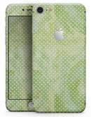 White Polka Dots over Green Watercolor V2 - Skin-kit for the iPhone 8 or 8 Plus