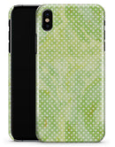 White Polka Dots over Green Watercolor V2 - iPhone X Clipit Case