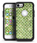 White Polka Dots over Green Watercolor - iPhone 7 or 8 OtterBox Case & Skin Kits