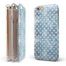 White Polka Dots over Pale Blue Watercolor iPhone 6/6s or 6/6s Plus 2-Piece Hybrid INK-Fuzed Case