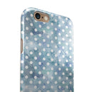 White Polka Dots over Pale Blue Watercolor iPhone 6/6s or 6/6s Plus 2-Piece Hybrid INK-Fuzed Case