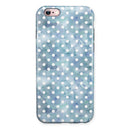 White Polka Dots over Pale Blue Watercolor iPhone 6/6s or 6/6s Plus 2-Piece Hybrid INK-Fuzed Case
