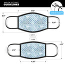 White Polka Dots over Pale Blue Watercolor - Made in USA Mouth Cover Unisex Anti-Dust Cotton Blend Reusable & Washable Face Mask with Adjustable Sizing for Adult or Child