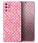 White Polka Dots over Pink Watercolor - Premium Vinyl Skin Decal for Samsung Galaxy S25 Ultra, S24, S23, S22 & All Galaxy S Models