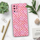 White Polka Dots over Pink Watercolor - Premium Vinyl Skin Decal for Samsung Galaxy S25 Ultra, S24, S23, S22 & All Galaxy S Models
