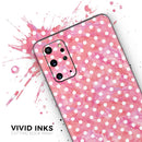 White Polka Dots over Pink Watercolor - Premium Vinyl Skin Decal for Samsung Galaxy S25 Ultra, S24, S23, S22 & All Galaxy S Models