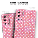 White Polka Dots over Pink Watercolor - Premium Vinyl Skin Decal for Samsung Galaxy S25 Ultra, S24, S23, S22 & All Galaxy S Models