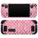 White Polka Dots over Pink Watercolor // Vinyl Skin Wrap for Steam Deck OLED & Steam Deck (LCD) — Soft Matte or Ultra Gloss