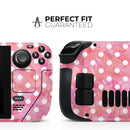 White Polka Dots over Pink Watercolor // Vinyl Skin Wrap for Steam Deck OLED & Steam Deck (LCD) — Soft Matte or Ultra Gloss