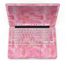 White Polka Dots over Pink Watercolor V2 - MacBook Pro with Retina Display Full-Coverage Skin Kit