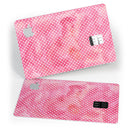 White Polka Dots over Pink Watercolor V2 - Premium Protective Decal Skin-Kit for the Apple Credit Card