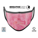 White Polka Dots over Pink Watercolor V2 - Made in USA Mouth Cover Unisex Anti-Dust Cotton Blend Reusable & Washable Face Mask with Adjustable Sizing for Adult or Child