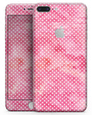 White Polka Dots over Pink Watercolor V2 - Skin-kit for the iPhone 8 or 8 Plus