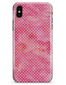 White Polka Dots over Pink Watercolor V2 - iPhone X Clipit Case