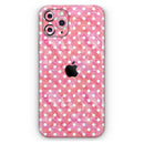 White Polka Dots over Pink Watercolor // Skin-Kit compatible with the Apple iPhone 14, 13, 12, 12 Pro Max, 12 Mini, 11 Pro, SE, X/XS + (All iPhones Available)