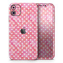 White Polka Dots over Pink Watercolor // Skin-Kit compatible with the Apple iPhone 14, 13, 12, 12 Pro Max, 12 Mini, 11 Pro, SE, X/XS + (All iPhones Available)