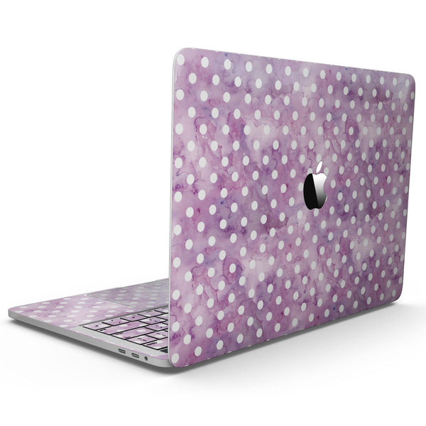 MacBook Pro with Touch Bar Skin Kit - White_Polka_Dots_over_Purple_Watercolor-MacBook_13_Touch_V9.jpg?