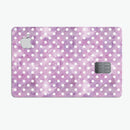 White Polka Dots over Purple Watercolor - Premium Protective Decal Skin-Kit for the Apple Credit Card