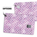White Polka Dots over Purple Watercolor - Premium Protective Decal Skin-Kit for the Apple Credit Card