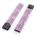 Skin Decal Kit for the Pax JUUL - White Polka Dots over Purple Watercolor