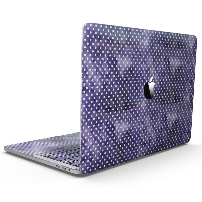MacBook Pro with Touch Bar Skin Kit - White_Polka_Dots_over_Purple_Watercolor_V2-MacBook_13_Touch_V9.jpg?