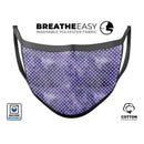 White Polka Dots over Purple Watercolor V2 - Made in USA Mouth Cover Unisex Anti-Dust Cotton Blend Reusable & Washable Face Mask with Adjustable Sizing for Adult or Child