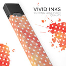 Skin Decal Kit for the Pax JUUL - White Polka Dots over Red-Orange Watercolor