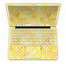 White Polka Dots over Yellow Watercolor - MacBook Pro with Retina Display Full-Coverage Skin Kit