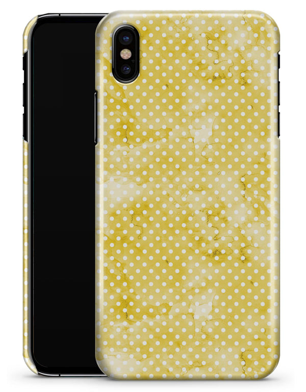 White Polka Dots over Yellow Watercolor V2 - iPhone X Clipit Case
