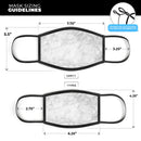 White Scratched Marble - Made in USA Mouth Cover Unisex Anti-Dust Cotton Blend Reusable & Washable Face Mask with Adjustable Sizing for Adult or Child