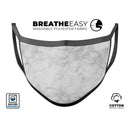 White Scratched Marble - Made in USA Mouth Cover Unisex Anti-Dust Cotton Blend Reusable & Washable Face Mask with Adjustable Sizing for Adult or Child