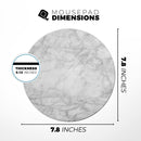 White Scratched Marble// WaterProof Rubber Foam Backed Anti-Slip Mouse Pad for Home Work Office or Gaming Computer Desk