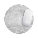 White Scratched Marble// WaterProof Rubber Foam Backed Anti-Slip Mouse Pad for Home Work Office or Gaming Computer Desk