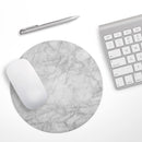 White Scratched Marble// WaterProof Rubber Foam Backed Anti-Slip Mouse Pad for Home Work Office or Gaming Computer Desk