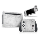 White Scratched Marble // Skin Decal Wrap Kit for Nintendo Switch Console & Dock, Joy-Cons, Pro Controller, Lite, 3DS XL, 2DS XL, DSi, or Wii