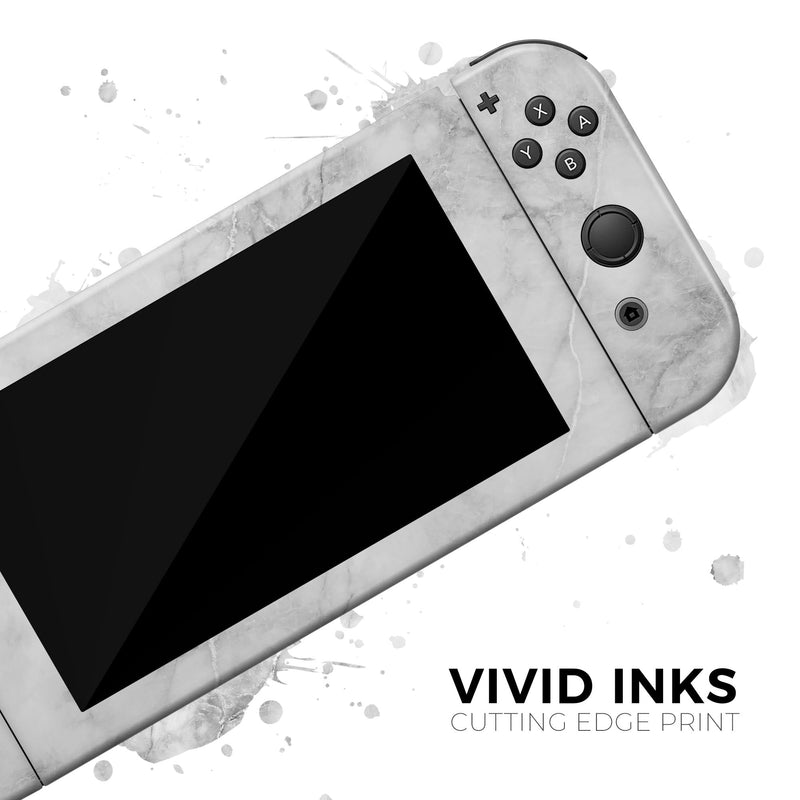 White Scratched Marble // Skin Decal Wrap Kit for Nintendo Switch Console & Dock, Joy-Cons, Pro Controller, Lite, 3DS XL, 2DS XL, DSi, or Wii